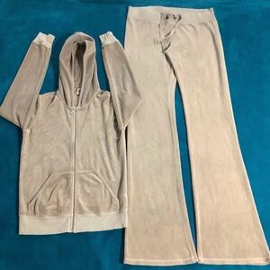 Juicy Couture Velour Long Pants 32 x 34 Zip Up Hoodie Tracksuit